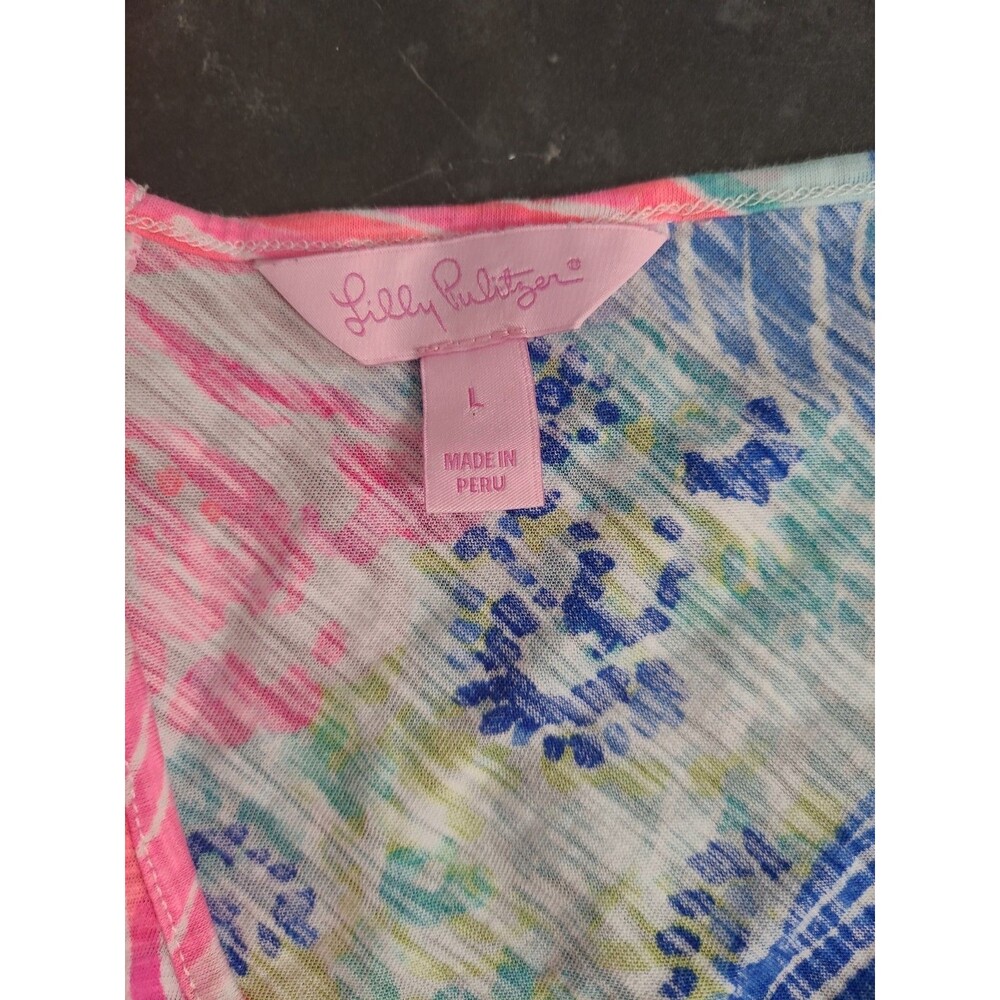 Lilly Pulitzer Raz Berry Rose All Day Pajama Knit Tank Top Size Women's L - Picture 4 of 6